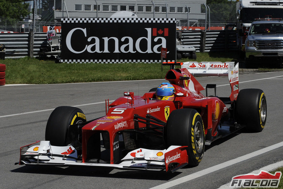 Fernando Alonso rueda en Canadá con el F2012