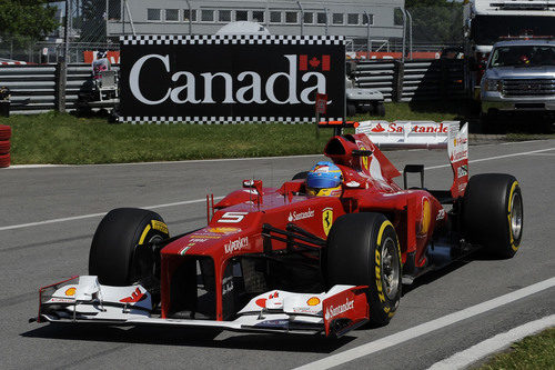 Fernando Alonso rueda en Canadá con el F2012