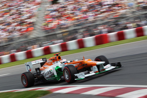 Paul di Resta rueda en la clasificación del GP de Canadá 2012