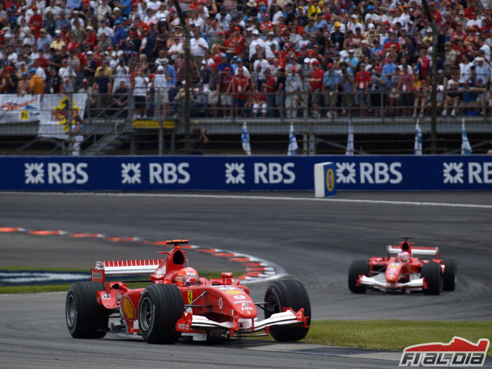 Los Ferrari lideraron todo el GP de Estados Unidos 2005