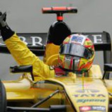 Tiago Monteiro quedó tercero en el GP de Estados Unidos 2005