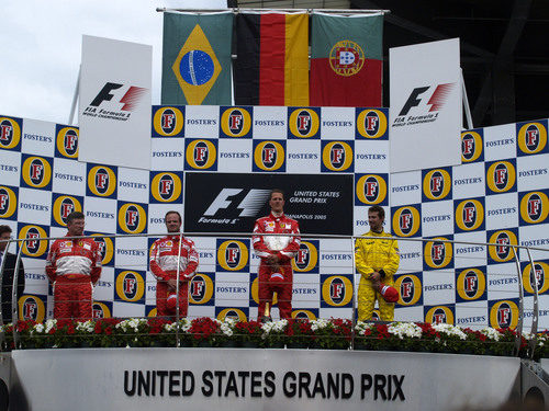 Podio del GP de Estados Unidos 2005