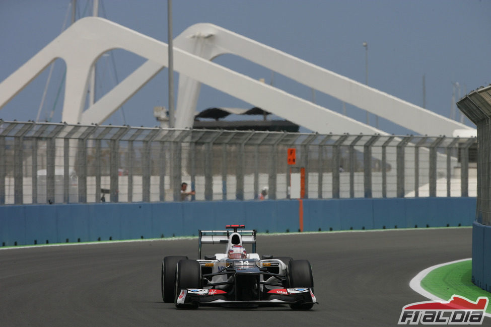 Kamui Kobayashi durante los Libres 1 del GP de Europa