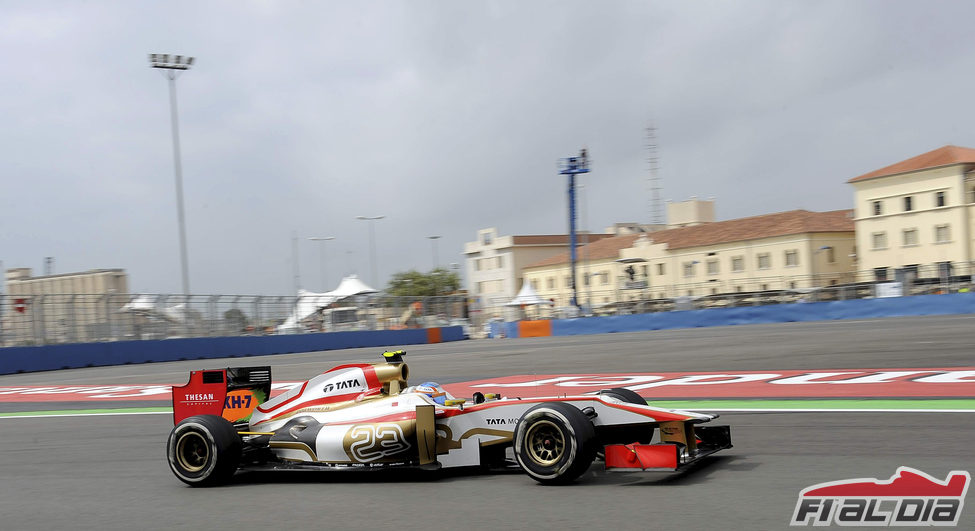 Narain Karthikeyan completa los Libres 1 en Valencia