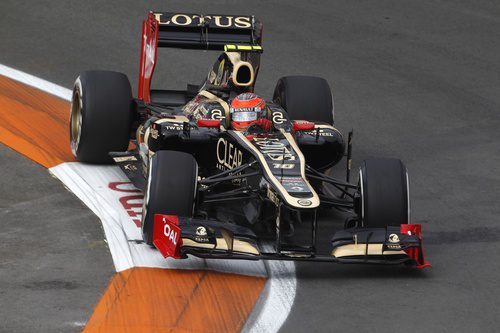 Romain Grosjean rueda en los Libres 1 del GP de Europa