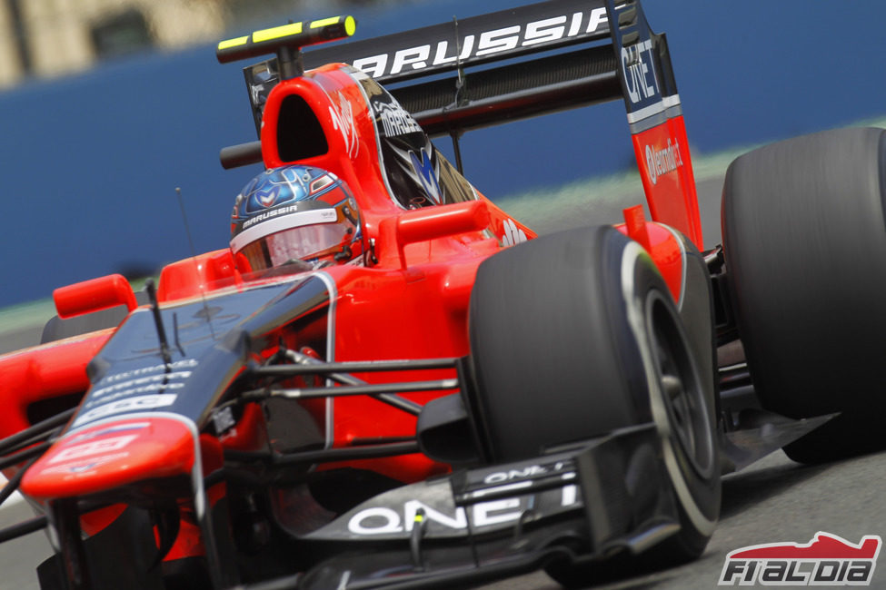 Charles Pic a los mandos del Marussia durante el GP de Europa