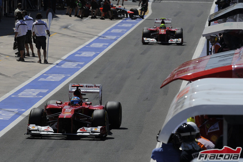 Los dos Ferrari fuera de la Q3 en el GP de Europa 2012