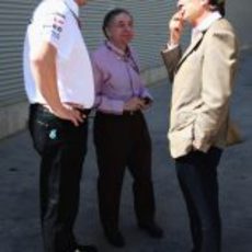 Ross Brawn, Jean Todt y Luca di Montezemolo en Valencia