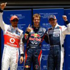 Lewis Hamilton, Sebastian Vettel y Pastor Maldonado, los más rápidos en Valencia 2012