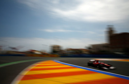 Fernando Alonso en los libres del GP de Europa 2012