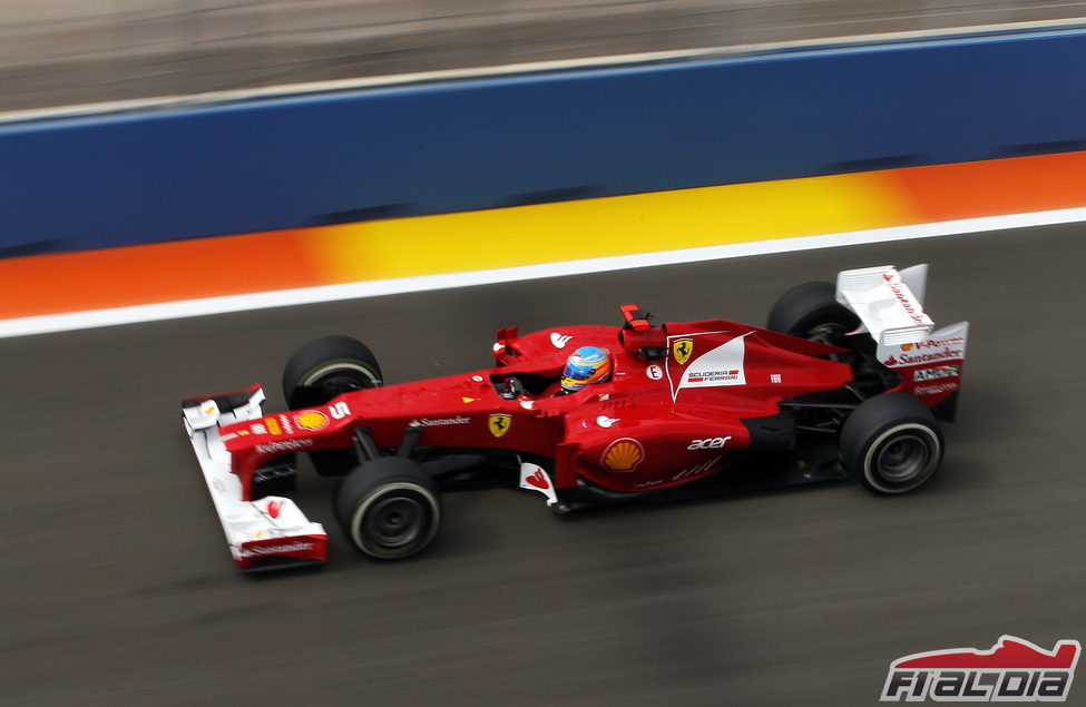El Ferrari F2012 de Alonso en Valencia