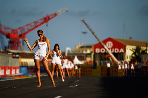 'Pit babes' en la parrilla de salida del Valencia Street Circuit