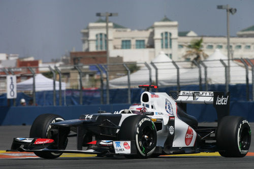 Kamui Kobayashi disputa la clasificación del GP de Europa 2012