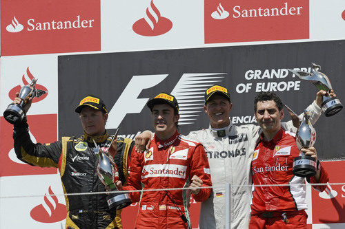 Podio del GP de Europa 2012