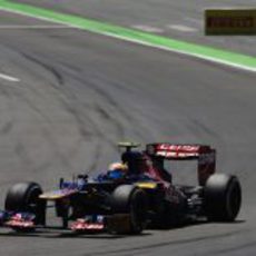 Jean-Eric Vergne exprime el STR7 en el Valencia Street Circuit