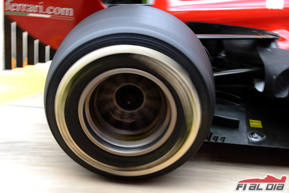 Neumático Pirelli girando a gran velocidad