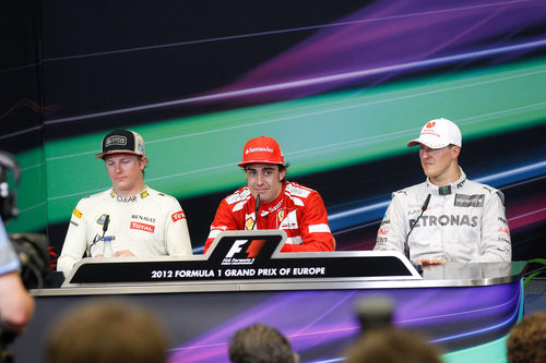 Rueda de prensa de los ganadores en el GP de Europa 2012