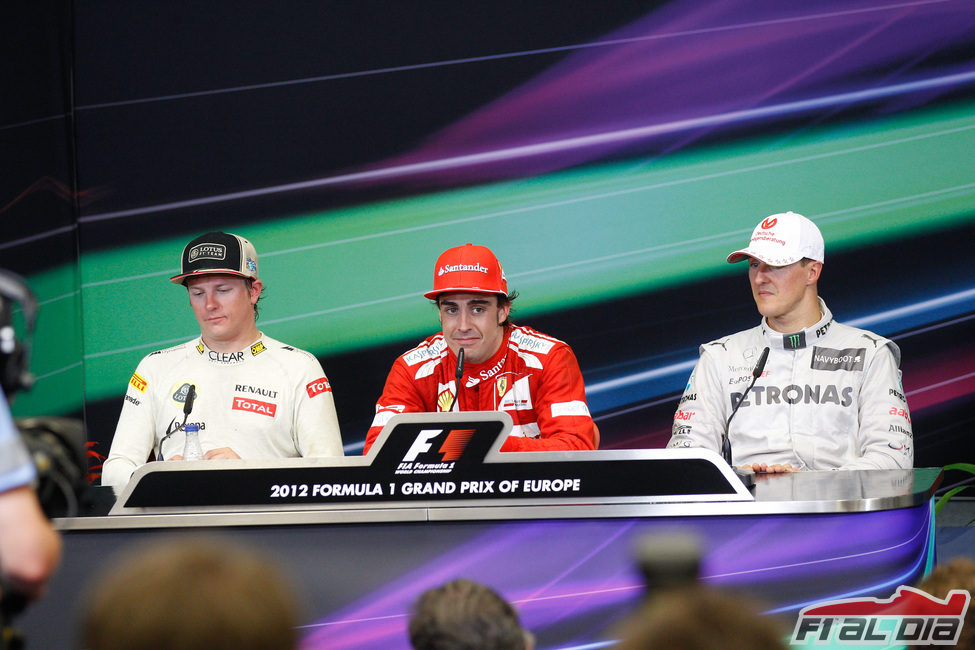 Rueda de prensa de los ganadores en el GP de Europa 2012