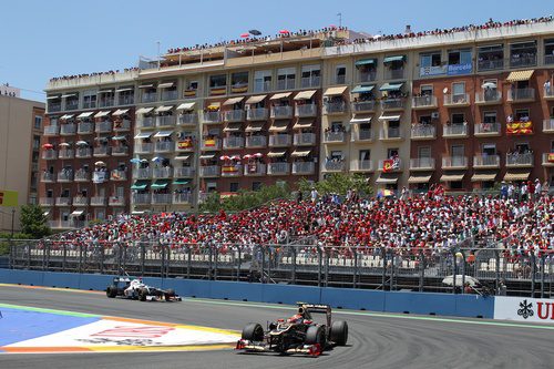 Romain Grosjean disputa el Gran Premio de Europa 2012