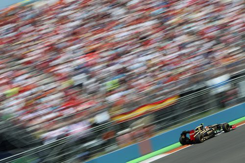 Romain Grosjean no pudo terminar el GP de Europa