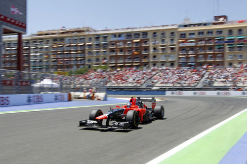 Charles Pic rueda en el Valencia Street Circuit