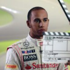 Lewis Hamilton se prepara para grabar