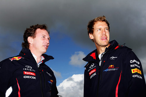Sebastian Vettel y Christian Horner en Goodwood