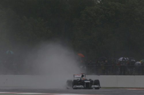 Pastor Maldonado rueda con el FW34 en Silverstone