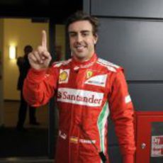 El dedo de Fernando Alonso en Silverstone 2012