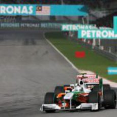 Los dos Force India en carrera