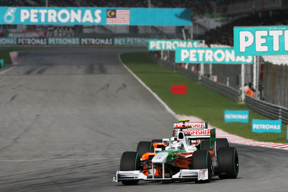 Los dos Force India en carrera