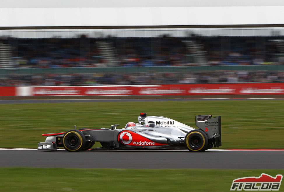 Jenson Button durante la clasificación del GP de Gran Bretaña 2012
