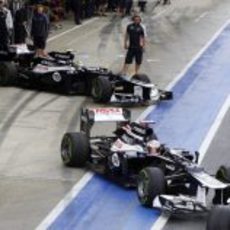 Los dos Williams salen de boxes en Silverstone