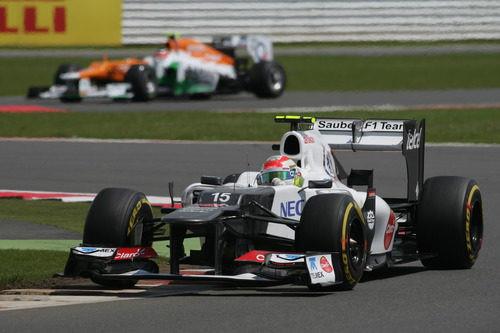 Sergio Pérez durante el GP Gran Bretaña 2012.