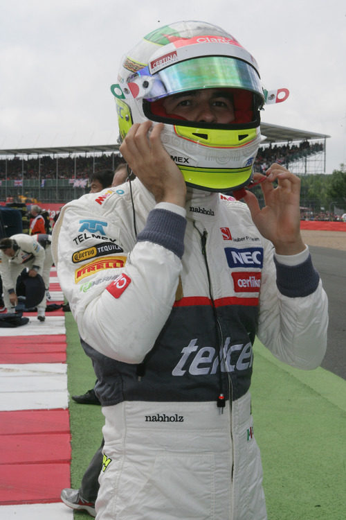 Sergio Pérez en los instantes previos durante el GP Gran Bretaña 2012