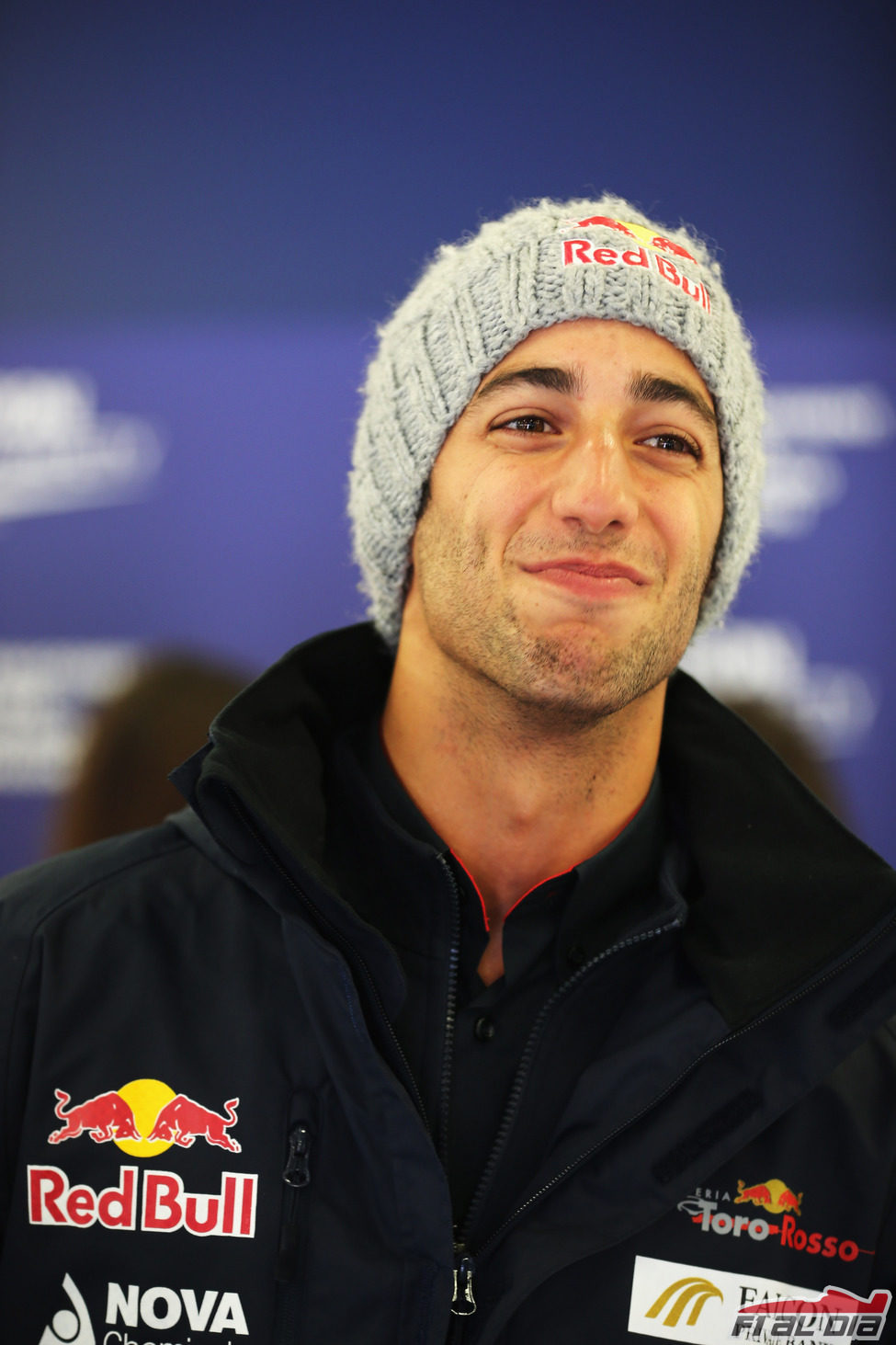 Daniel Ricciardo sonriente antes de el GP Gran Bretaña 2012