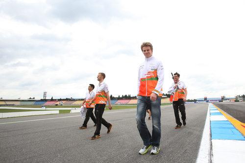 Nico Hülkenberg recorre el circuito de Hockenheim