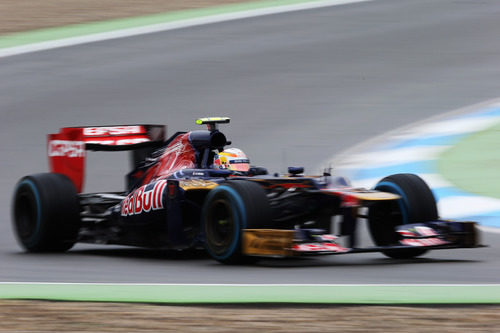 Jean-Eric Vergne rueda con los neumáticos de lluvia extrema