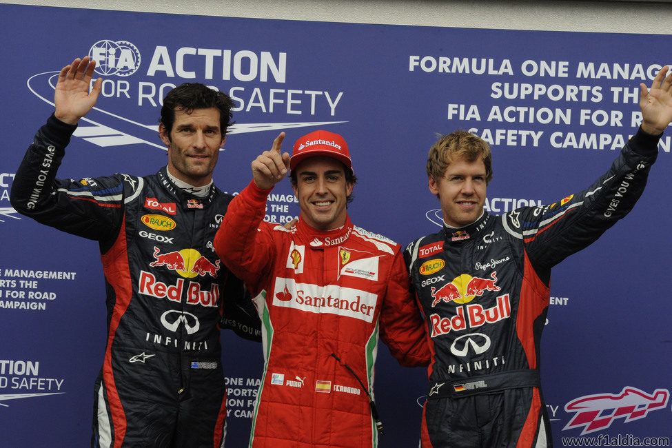 Alonso, Vettel y Webber fueron los mejores en la clasificación