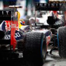 Los Red Bull llegan al parque cerrado tras una lluviosa clasificación