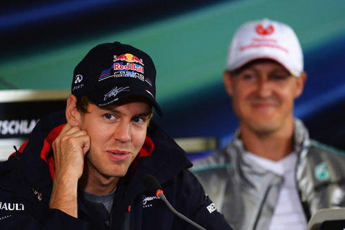 Sebastian Vettel y Michael Schumacher en Alemania