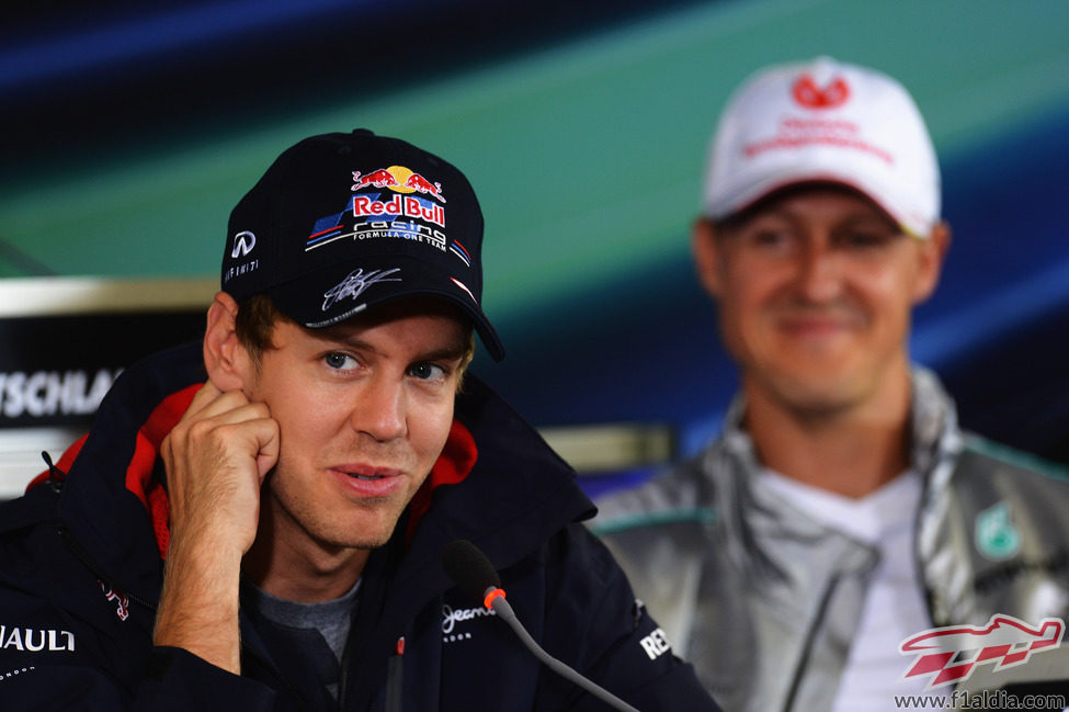 Sebastian Vettel y Michael Schumacher en Alemania