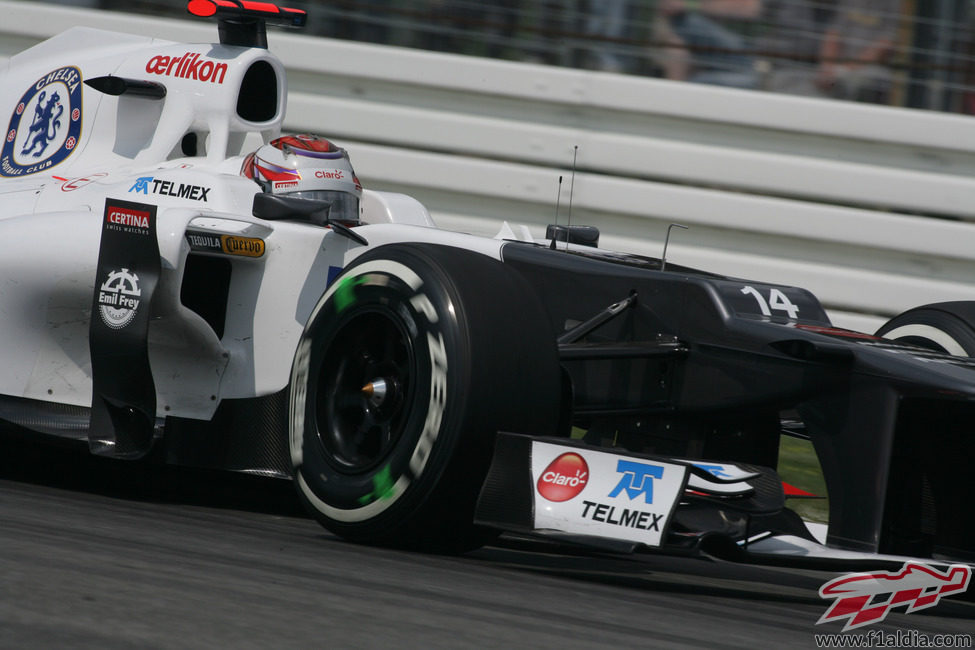 Kamui Kobayashi rueda en los libres del Gran Premio de Alemania