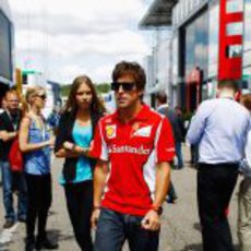 Fernando Alonso y su novia Dasha en Hockenheim