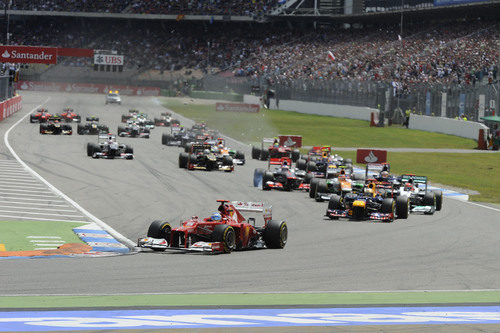 Salida del Gran Premio de Alemania 2012
