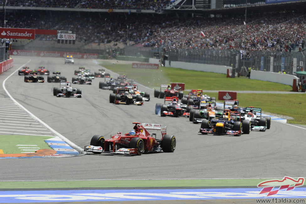 Salida del Gran Premio de Alemania 2012