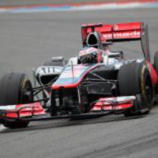 Jenson Button logró terminar en el podio en Alemania