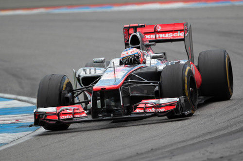 Jenson Button logró terminar en el podio en Alemania