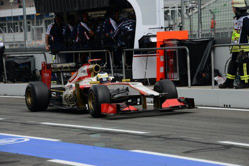 Pedro de la Rosa con su F112 durante los primeros libres del GP de Alemania 2012