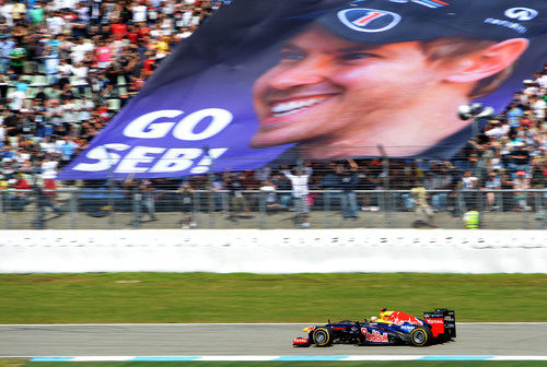 Sebastian Vettel tuvo mucho apoyo en Hockenheim